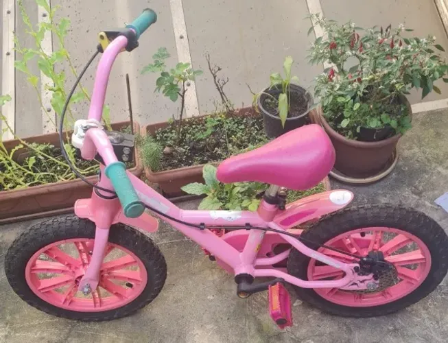 Bicicleta Infantil Btwin Unicorn Aro 14 Rosa - Bom Estado