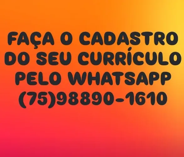 Faça o cadastro do seu currículo