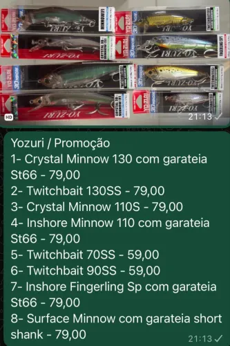 8 Iscas artificiais yozuri