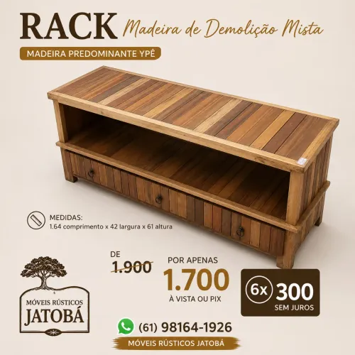 Rack de madeira de demolição 