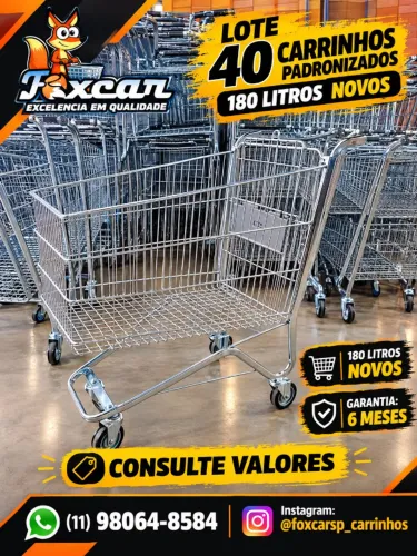 LOTE 40 CARRINHOS 180 LT PADRONIZADOS
