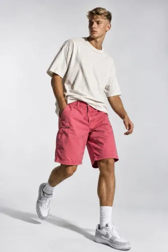 Bermuda Masculina Hering Chino Vermelho Coral - Tamanho 40