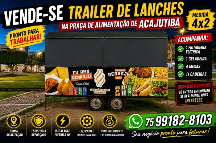 Trailer na praça de Alimentação Acajutiba