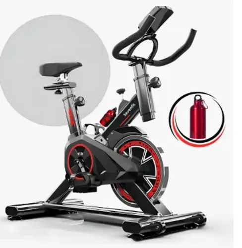 Bicicleta Ergométrica Fitness Para Cardio E Musculação Com Base Cor Preto E Vermelho 6kg I