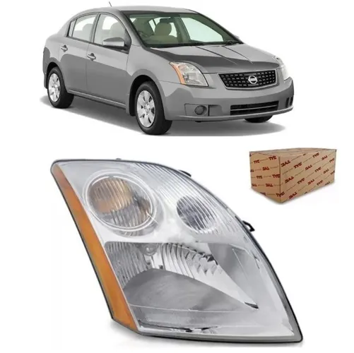 Farol nissan sentra cromado t.y.c 2007 2008 2009
