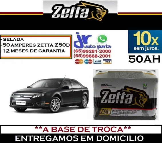 Bateria Automotiva Ford Fusion 50AH Zetta 12v