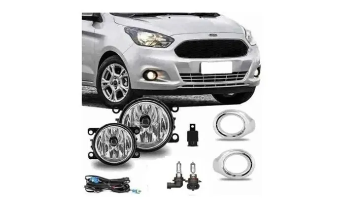 Kit Farol Milha Neblina Aro Cromado Ford KA 2015 a 2017 2018 