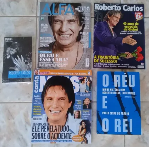 roberto carlos-3 revistas/2 livros(pacote)