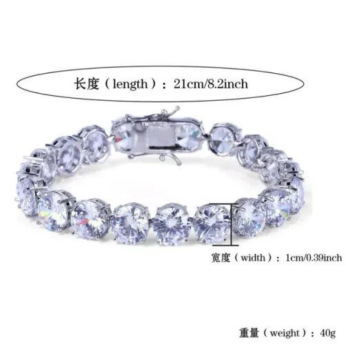 Pulseira prata com pedras embutida 