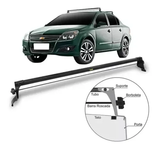 Rack Teto Chevrolet Vectra 2005 à 2011- Preto Material Aço  - VP 1040