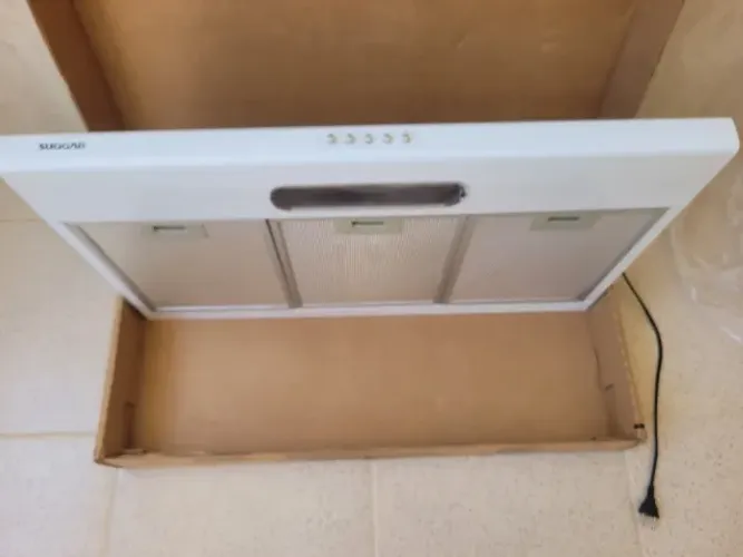 Depurador de Cozinha Suggar Slim branco de parede 80cm x 8.5cm x 48cm 220v