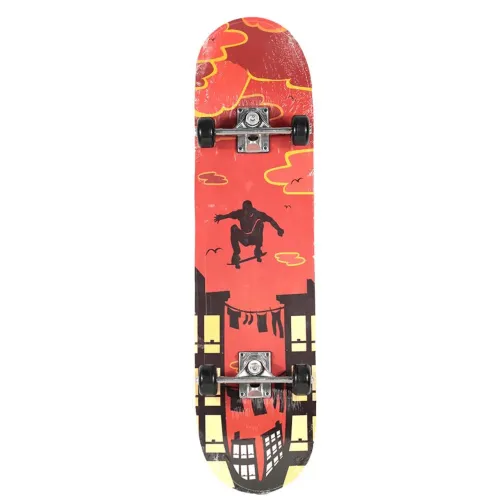 Skate infantil/juvenil de madeira, base de ferro