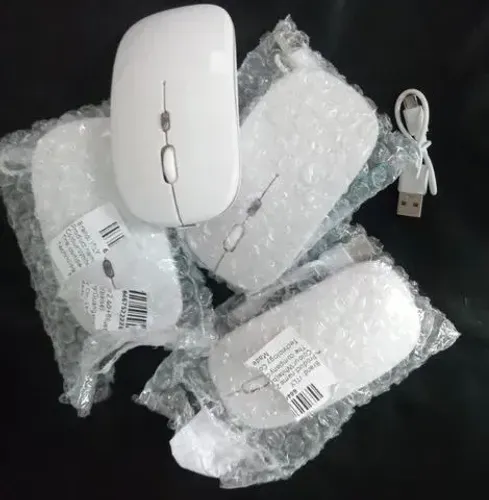 Mouse Recarregável-sem fio-Hi-Fi-RGB-Luminoso-Clique silencioso-Lindo Designer-Cor Branco