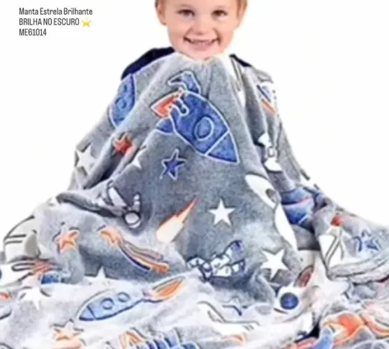 Manta Cobertor Brilhante Tema Infantil - Entrega Grátis