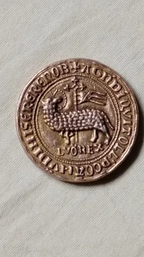 Moeda Antiga Chifre Dos Reis Da França 1314/1316 Bp-9 Banhado à Ouro #av