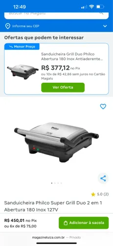 Sanduicheira super grill duo