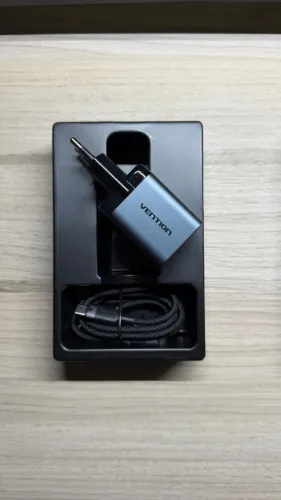 Carregador Rápido 45W GaN + Cabo USB-C 100W VENTION - NOVO