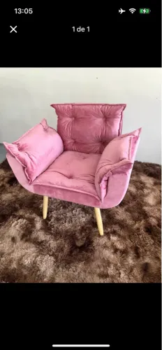 PAGUE NA ENTREGA!Poltrona Classic em Veludo!! Temos em todas as cores.