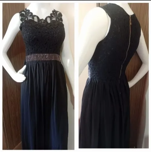 Vestido longo de festa preto