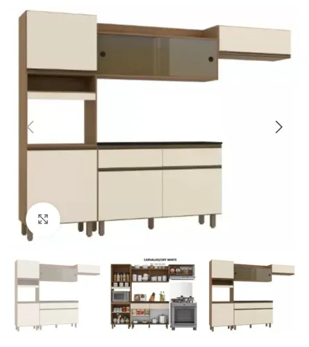 Armário de cozinha Carvalho/off white