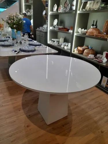 Mesa de jantar redonda vidro 4 mm 