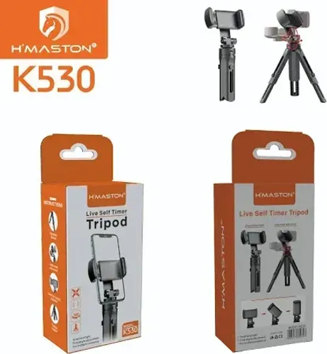 Mini Tripe Suporte Para Celular De Mesa Articulado K530 - Vertical E Ho