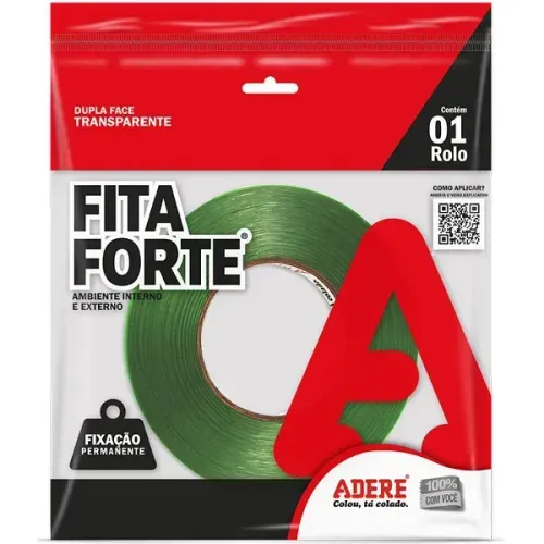 Fita Dupla Face Transparente Fita Forte 9mm X 20m - Adere