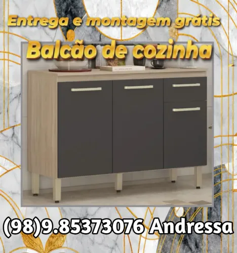 Balcão de Cozinha Grafite 