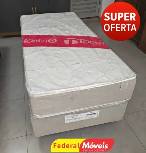 Cama Solteiro Box 88x188cm c/ Molas - Fazemos Entregas