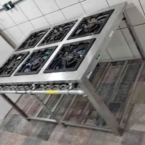 Fogão de parede Maxi inox 6 queimadores mistos Pronta entrega Venancio - Marcos