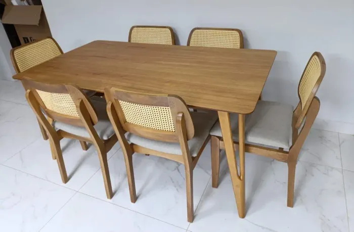 Mesa de jantar nud master 6 cadeiras 