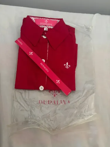 Camisa Vermelha Dudalina Feminina Infantil - Tamanho 2