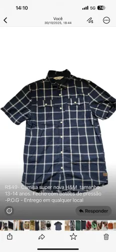Camisa super nova H&M tamanho 13-14 anos 