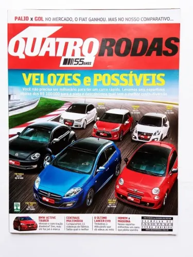 Revista Quatro Rodas - Bravo TJet, Fiat 500 Abarth, VW Fusca TSI, Audi A1, Citroen DS3