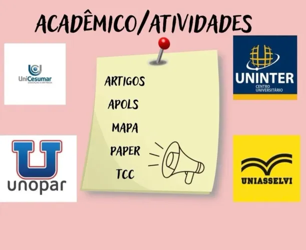   Ajuda em trabalhos acadêmicos e TCC, APOLS, MAPA, PAPER, TRABALHOS ENSINO SUPERIOR