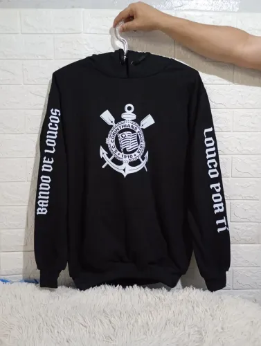 Moletom Corinthians Preto Bando de Loucos