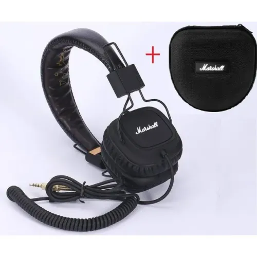 Fone profissional Marshall Major+BAG/DJ-Studio-retorno/Conector P2 e P10/Driver 50mm