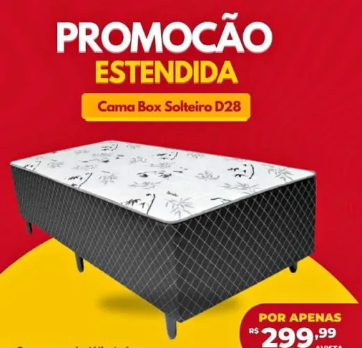 Cama Box Solteiro Acoplada 5 centímetros de Espuma D28 R$299,99