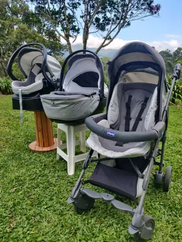 Kit Trio Chicco - Bebe Conforto | Moisés | Carrinho + Brinde (trocador) 