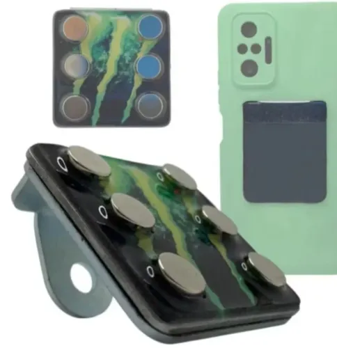Suporte Magnético de moto para Celular 6 imã com chapa metálica neodímio