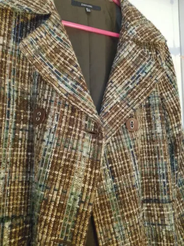 Casaco 7/8 Zara com bolso em lãzinha Tam M lindo!!!