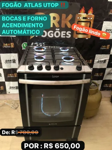 Fogão atlas utop automático 4 bocas 