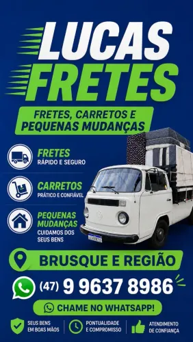 Fretes, Carretos e pequenas Mudanças em Brusque e região 