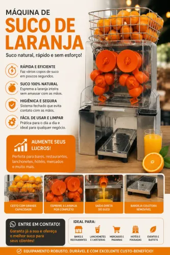 Máquina de Suco de Laranja Automática - Excelente Estado