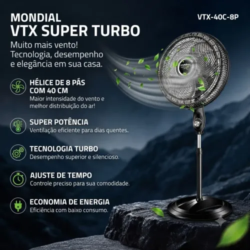 Ventilador Mondial 8 pás - novo