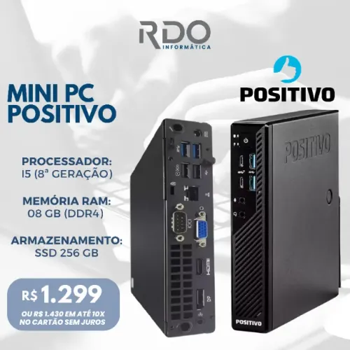 Mini PC Positivo i5 8ª Geração 8GB RAM 256GB SSD - PC Compacto e potente
