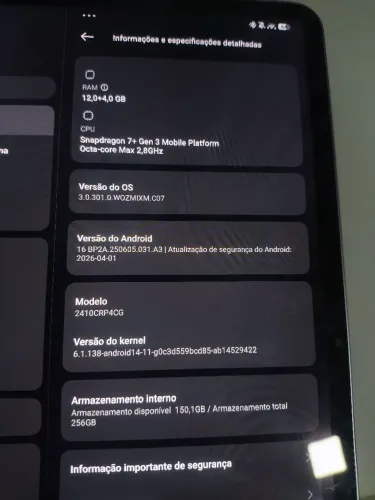 tablet xiamoi pad 7-12gb de ram-256gb de armazenamento
