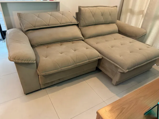 Sofá Retrátil Reclinável Molas ensacadas 5 lugares 