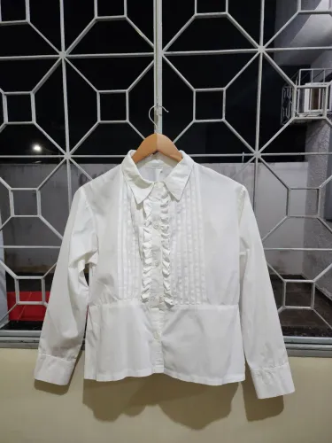 Camisa social branca de manga comprida 
