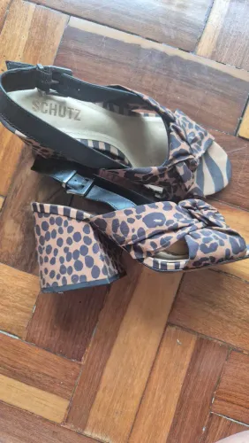 Sandália Schutz Original - Estampa Animal Print (Onça e Zebra) - Tamanho 35